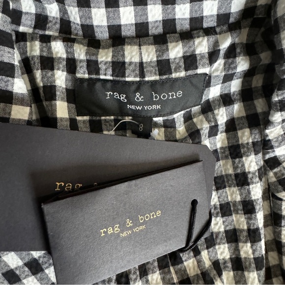 Rag and Bone Cotton Ames gingham Black and White Blazer NEW - Picture 10 of 12